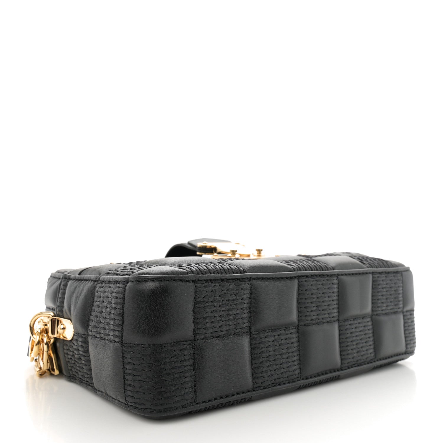 Louis Vuitton Lambskin Damier Quilt Troca MM Black 4 of 10