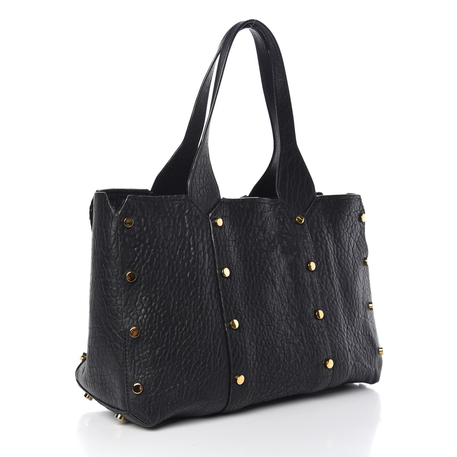 Jimmy Choo Grained Calfskin Studded Lockett Shopper Tote Black 3 of 8