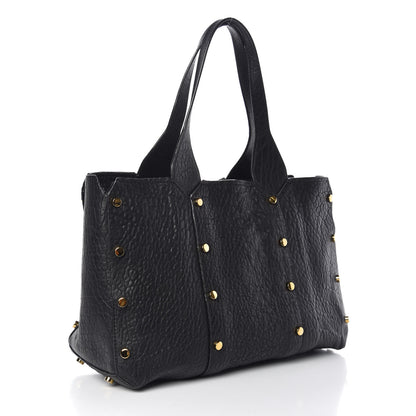 Jimmy Choo Grained Calfskin Studded Lockett Shopper Tote Black 3 of 8