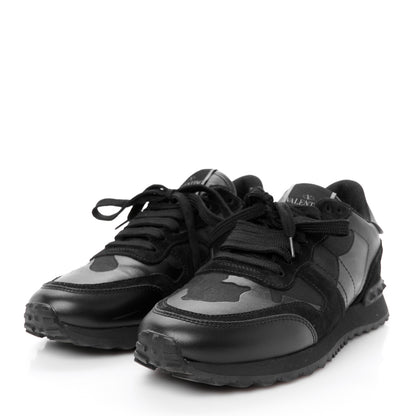Valentino Garavani Nappa Suede Camouflage Womens Rockrunner Sneakers 39.5 Black 4 of 10