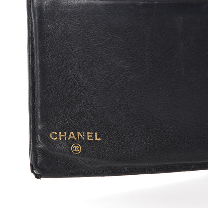 Chanel Lambskin Diamond Stitched French Wallet Black 7 of 9