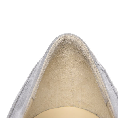 Chanel Kid Suede Lace Up Platform Oxford 40 Grey Black 10 of 12