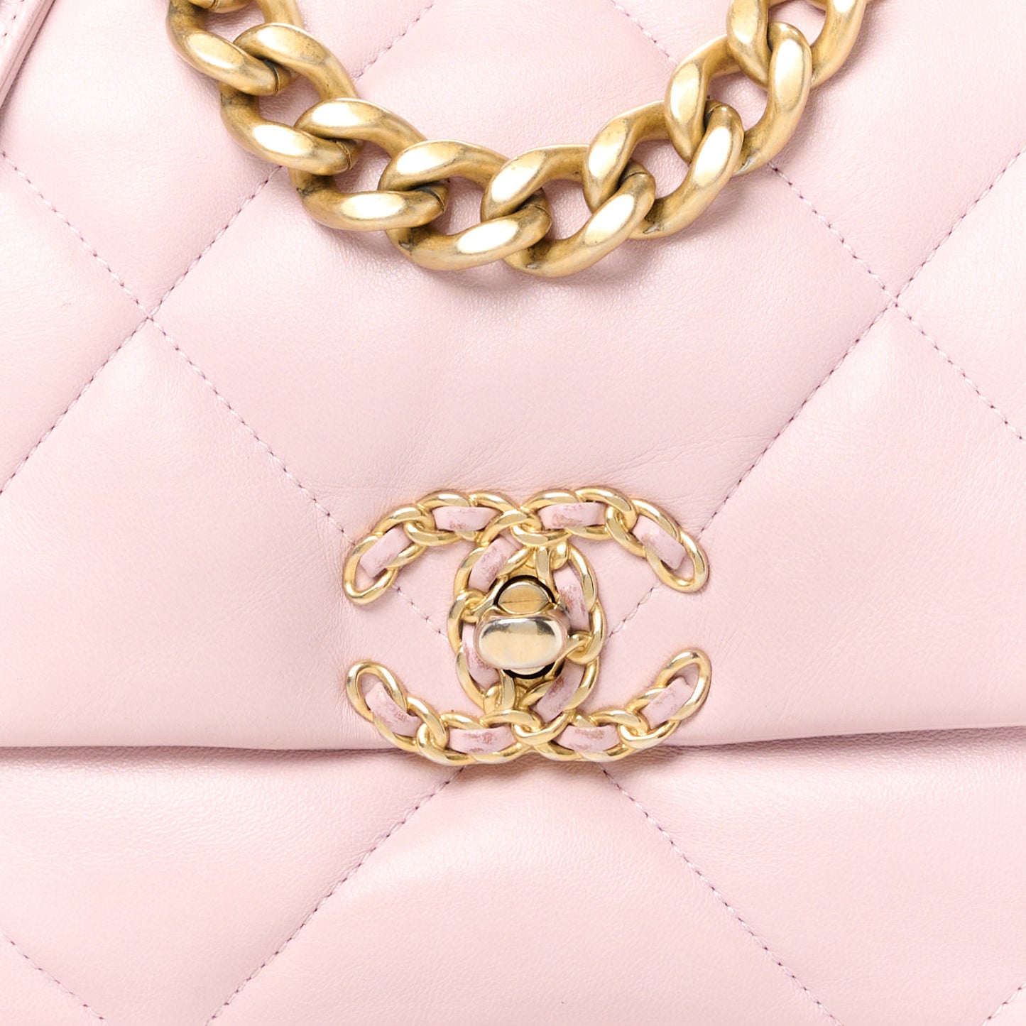 Goatskin Quilted Medium Chanel 19 Flap Light Pink