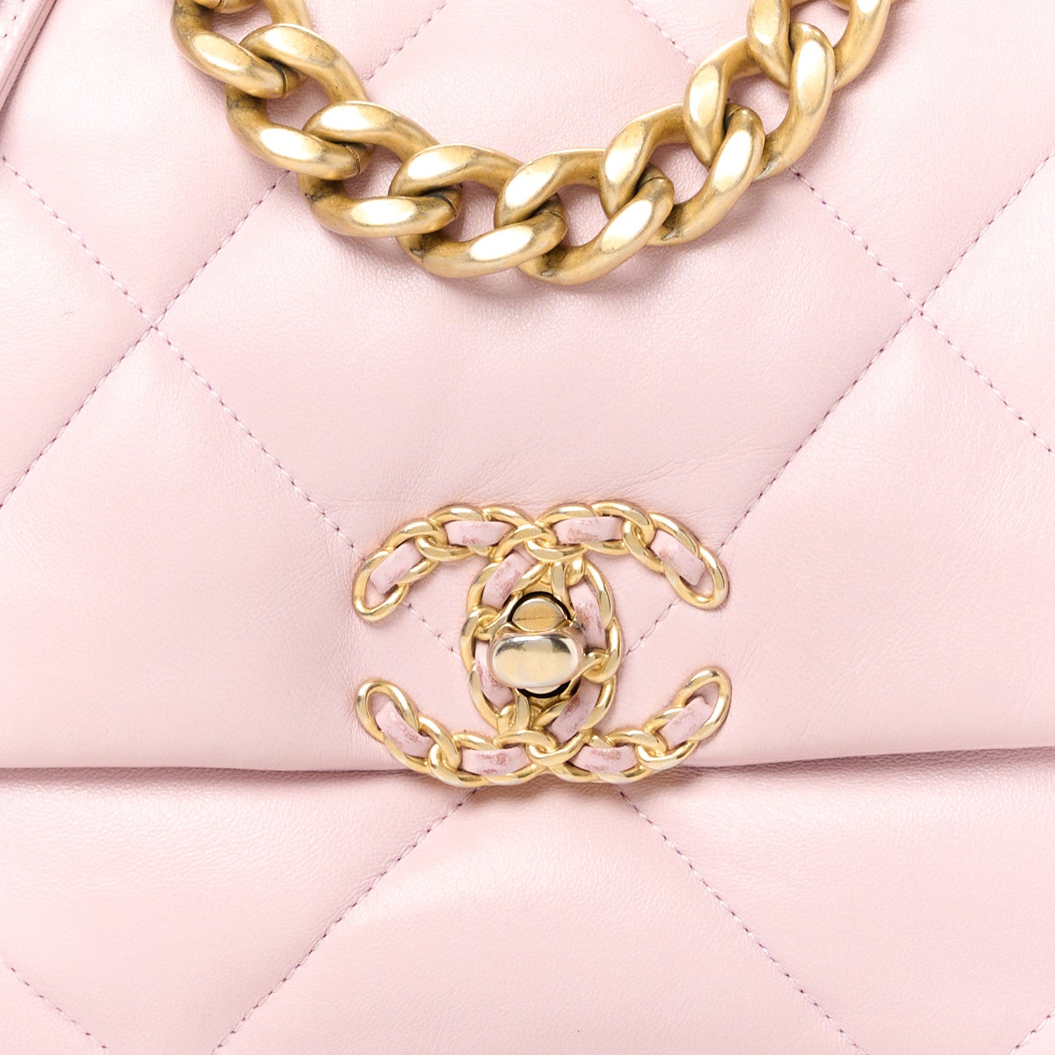 Chanel Goatskin Quilted Medium Chanel 19 Flap Light Pink 8 of 12