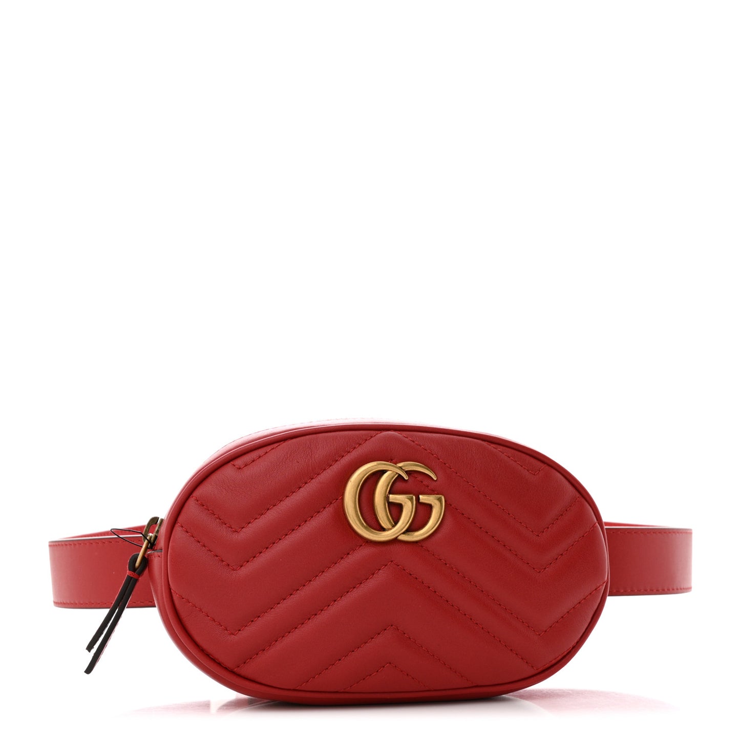 Calfskin Matelasse GG Marmont Belt Bag 95 38 Hibiscus Red