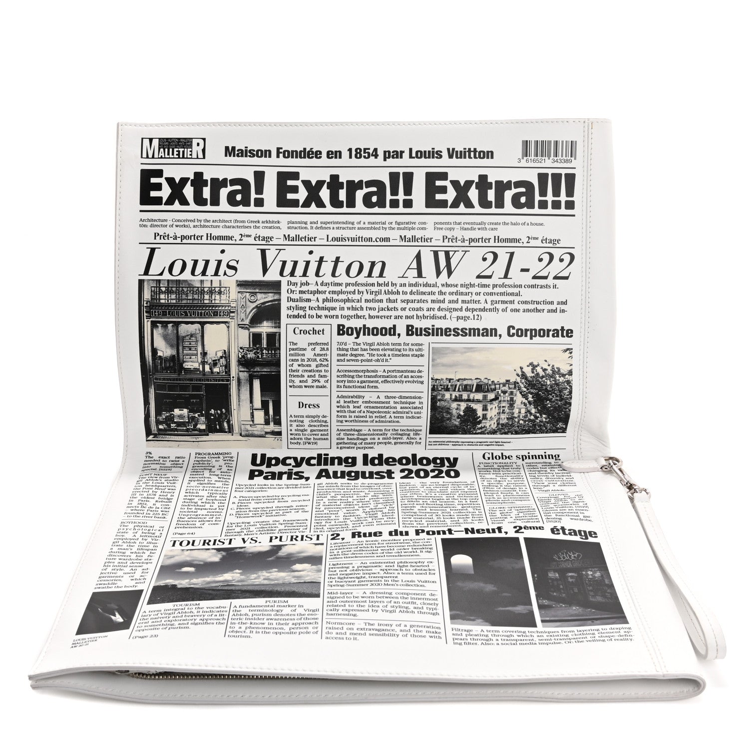 Louis Vuitton Calfskin Newspaper Print Pouch 6 of 15