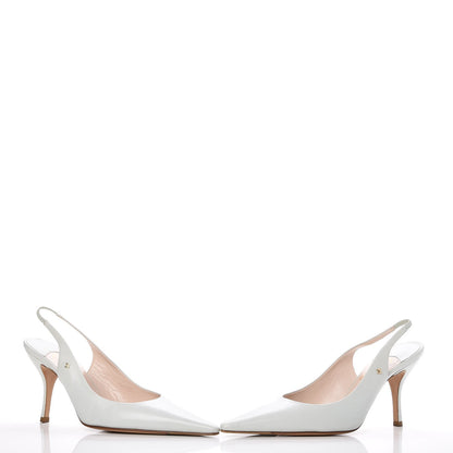 Chanel Lambskin CC Slingback Heels 38 Light Green 6 of 12