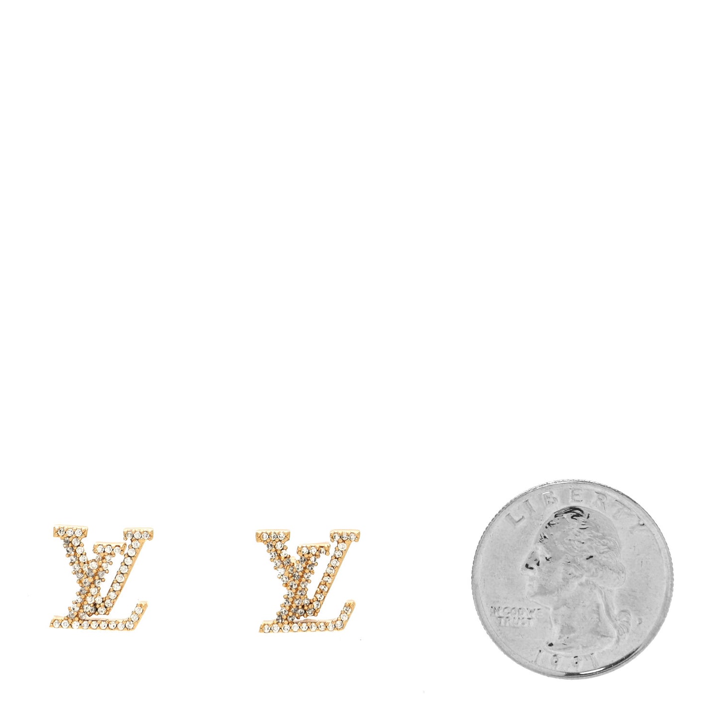 Metal Crystal LV Iconic Earrings Gold