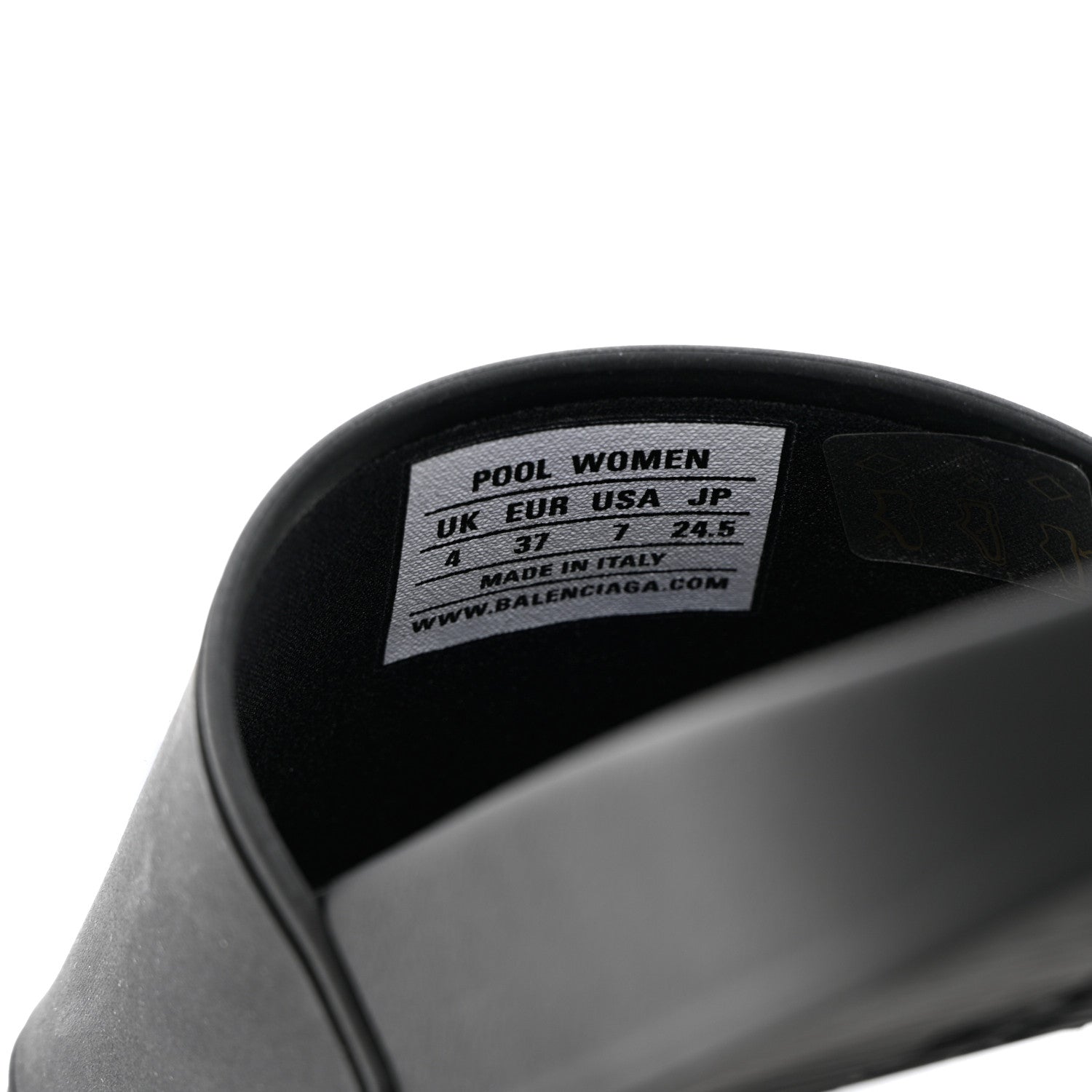 Balenciaga Rubber Womens Logo Pool Slide Sandals 37 Black 6 of 16