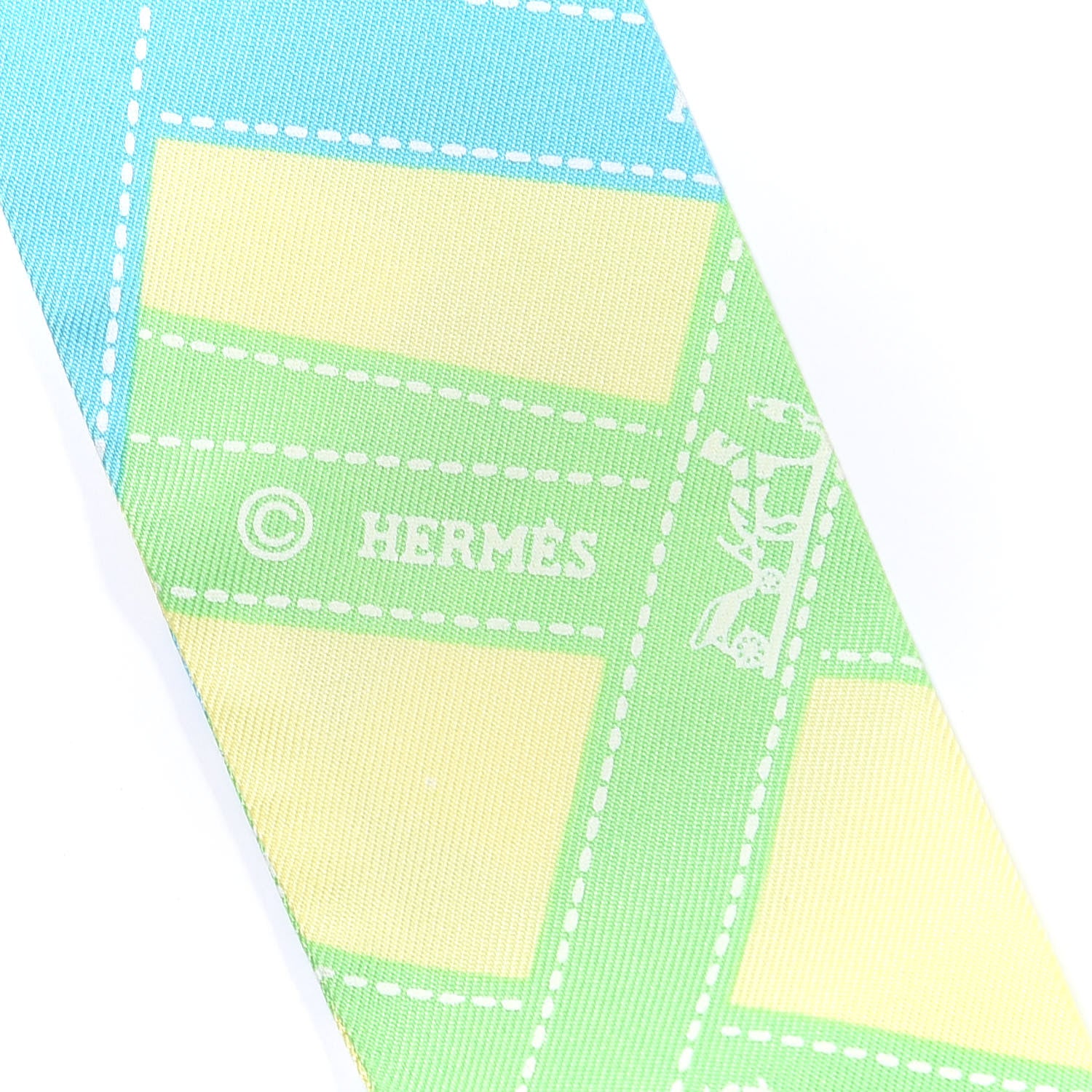 Hermes Silk Bolduc Twilly Citron Vert Vif Turquoise 4 of 4
