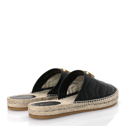 Gucci Nappa Matelasse GG Marmont Espadrille Slippers 39 Black 5 of 14