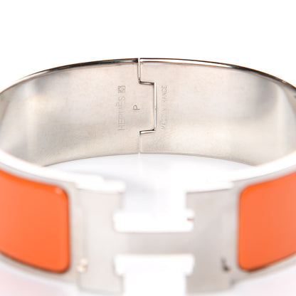 Hermes Enamel Wide Clic Clac H Bracelet GM Orange 3 of 6