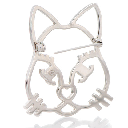 Chanel Strass Crystal Emoji Choupette Cat Brooch Silver 3 of 5