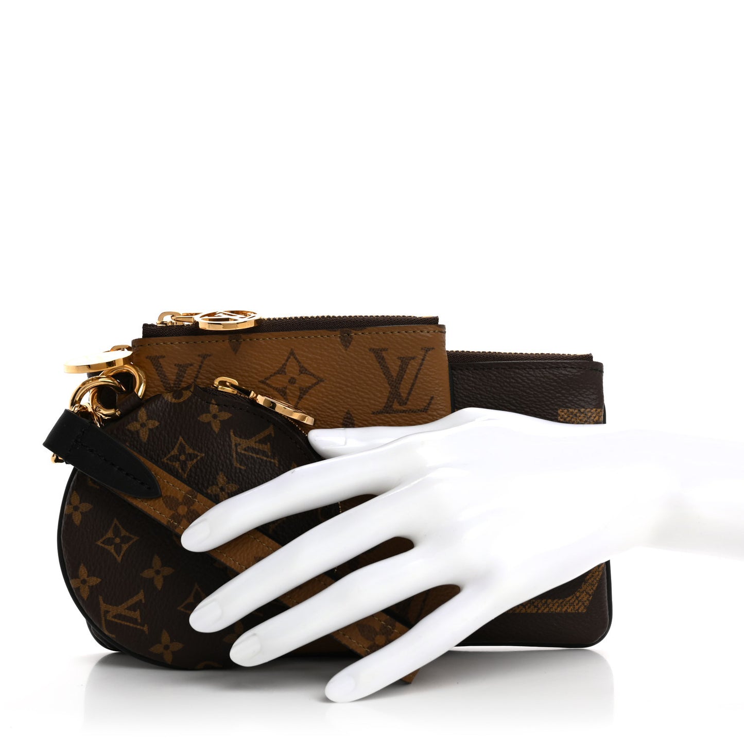 Reverse Monogram Giant Trio Pouch