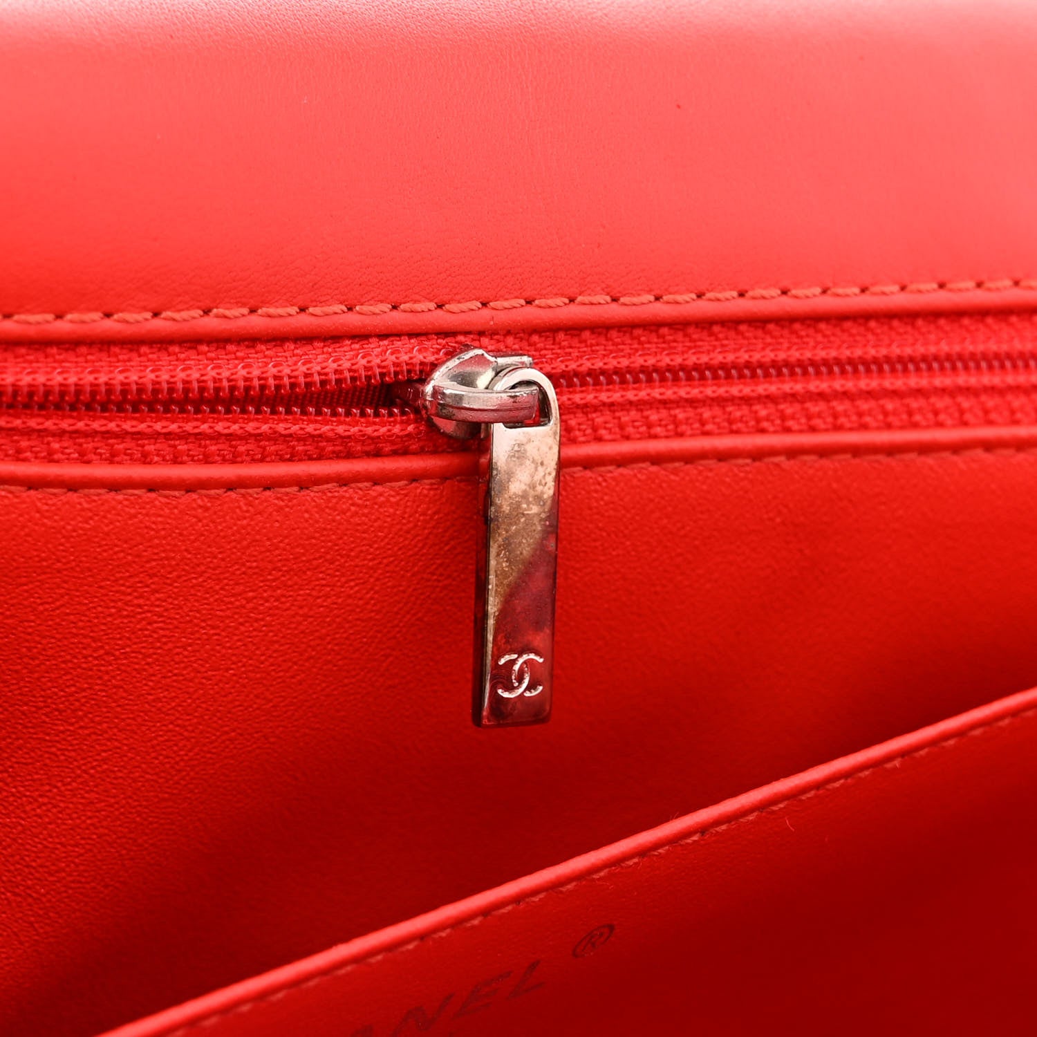 Chanel Patent Chevron Quilted Maxi Single Flap Red 13 of 14