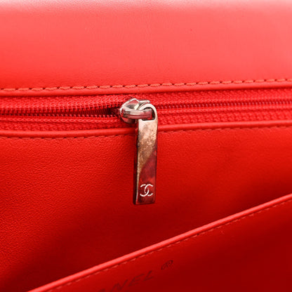 Chanel Patent Chevron Quilted Maxi Single Flap Red 13 of 14