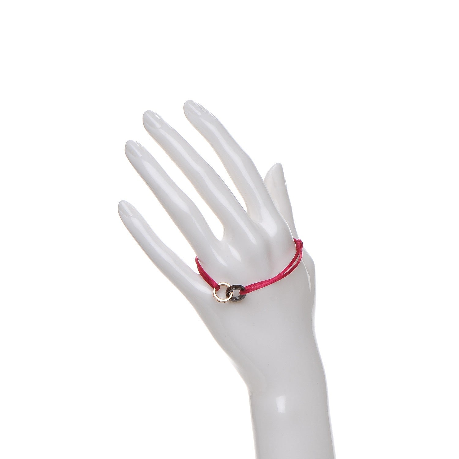 Cartier 18K Pink Gold Ceramic 4 Diamond LOVE Cord Bracelet Magenta 2 of 8