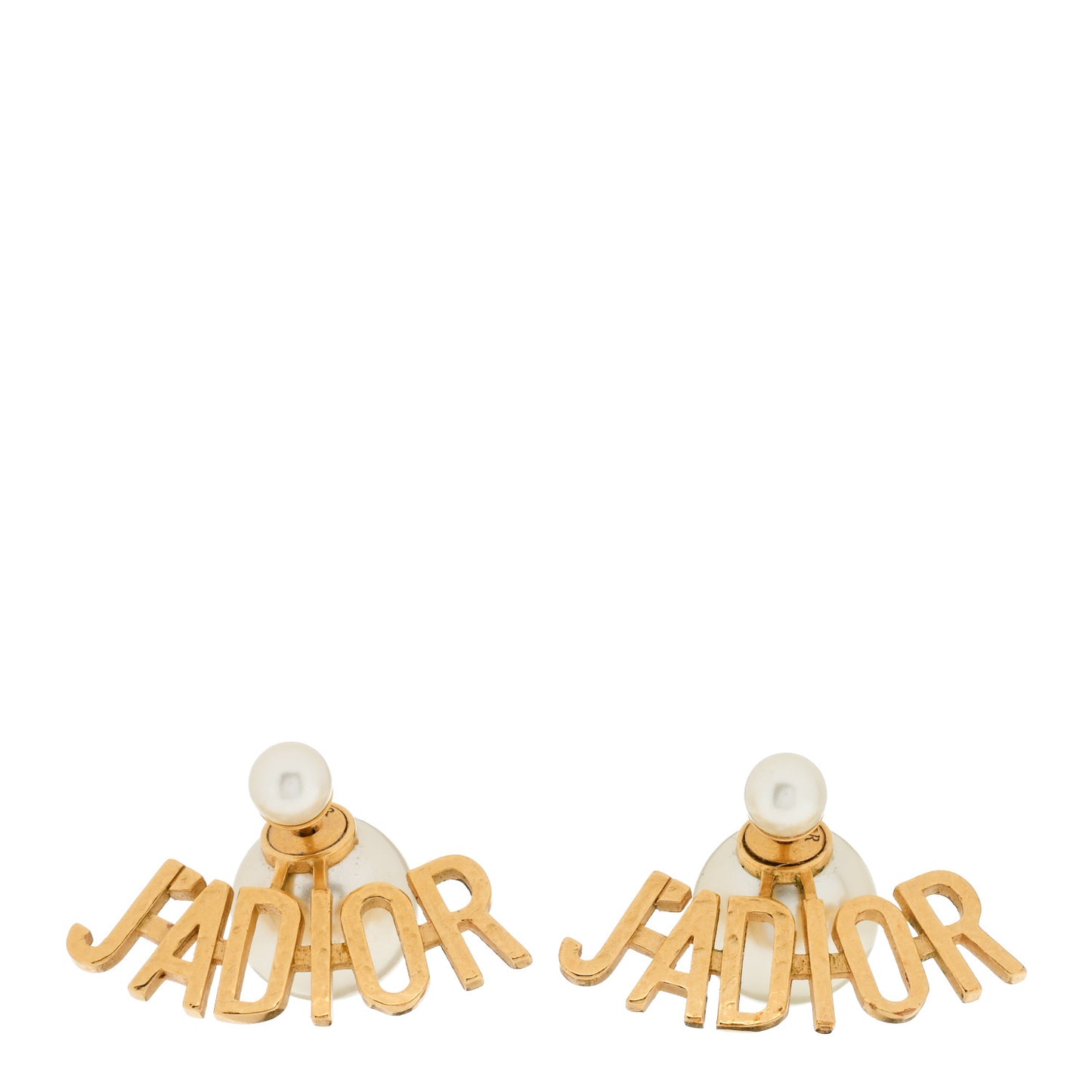Metal Pearl J'Adior Tribal Earrings Gold