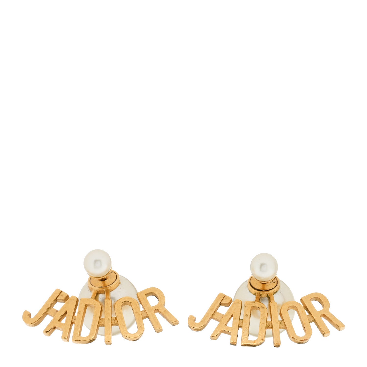 Christian Dior Metal Pearl J'Adior Tribal Earrings Gold 1 of 4