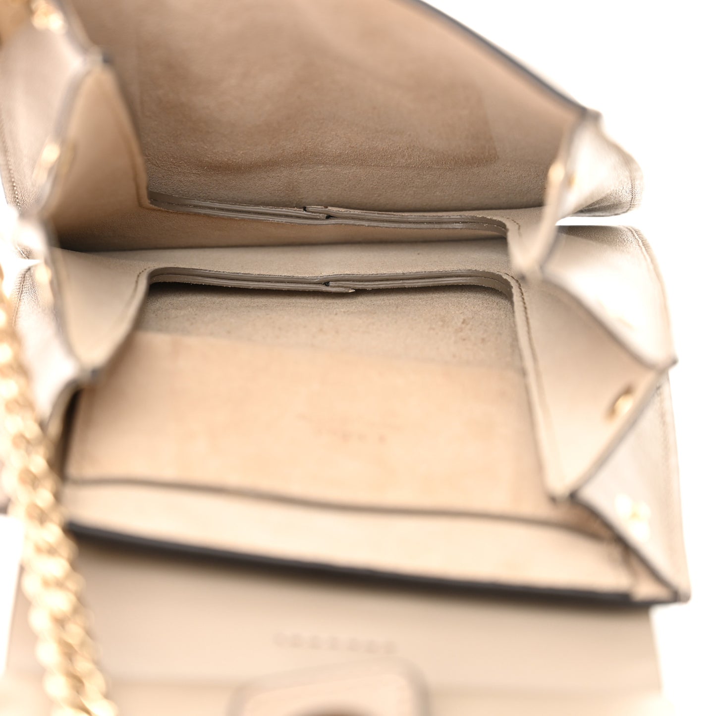 Suede Calfskin Mini Faye Bracelet Bag Motty Grey