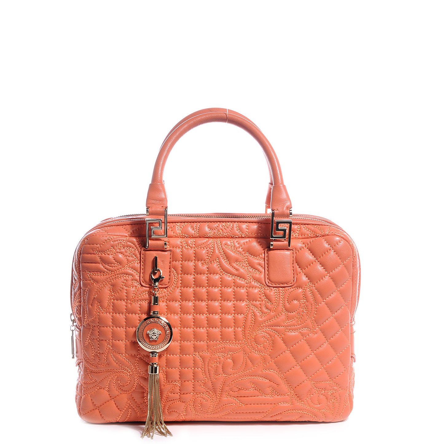 Barocco Quilted Leather Vanitas Demetra Bag Salmon