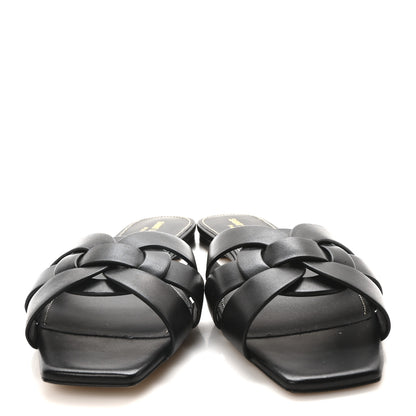 Saint Laurent Calfskin Tribute 05 Slide Sandals 38 Black 3 of 8