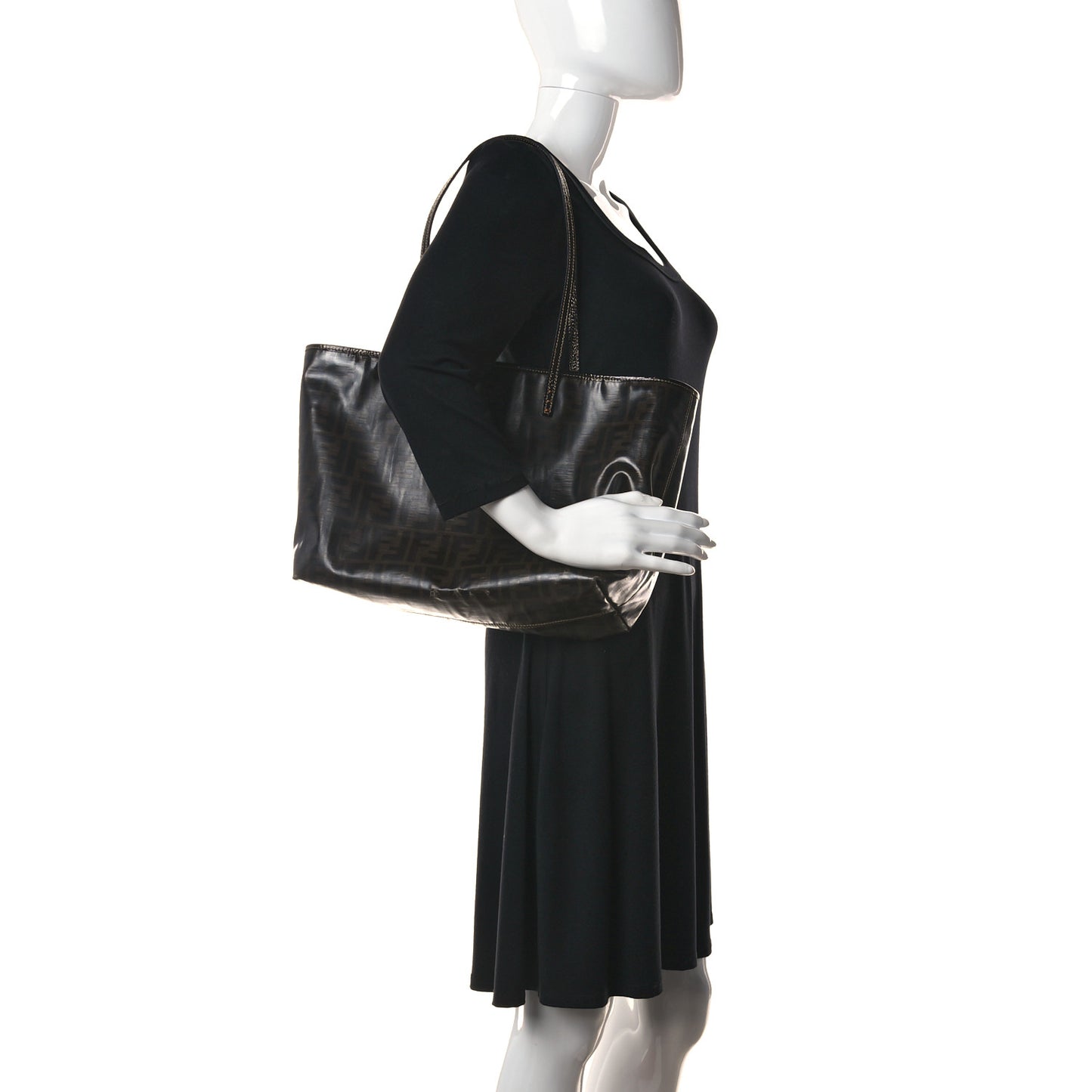 Zucca Spalmati Matrioska Small Roll Tote Tobacco Black
