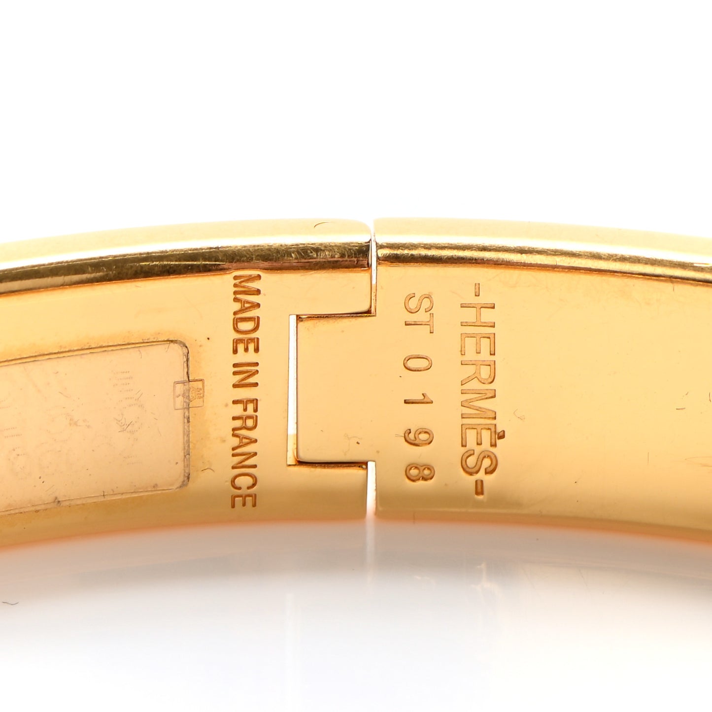 Enamel Narrow Clic Clac H Bracelet PM White