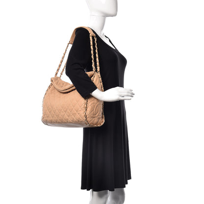 Chanel Calfskin Quilted Large Chain Me Hobo Beige 2 of 9