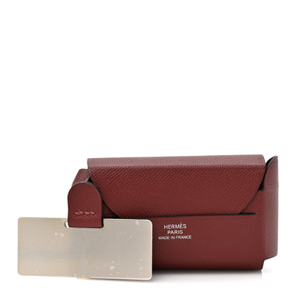 Hermes Grained Madame Calfskin Lipstick Case with Mirror Rouge H 3 of 8