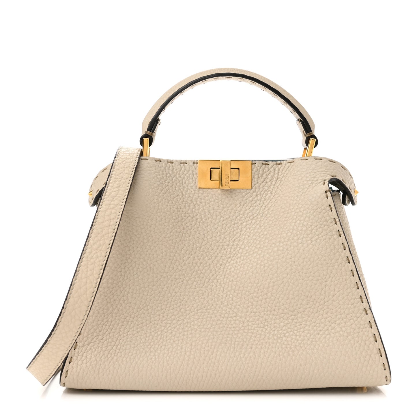 Cuoio Romano Selleria Medium Peekaboo Iconic Essentially Satchel Latte Laguna Tortora