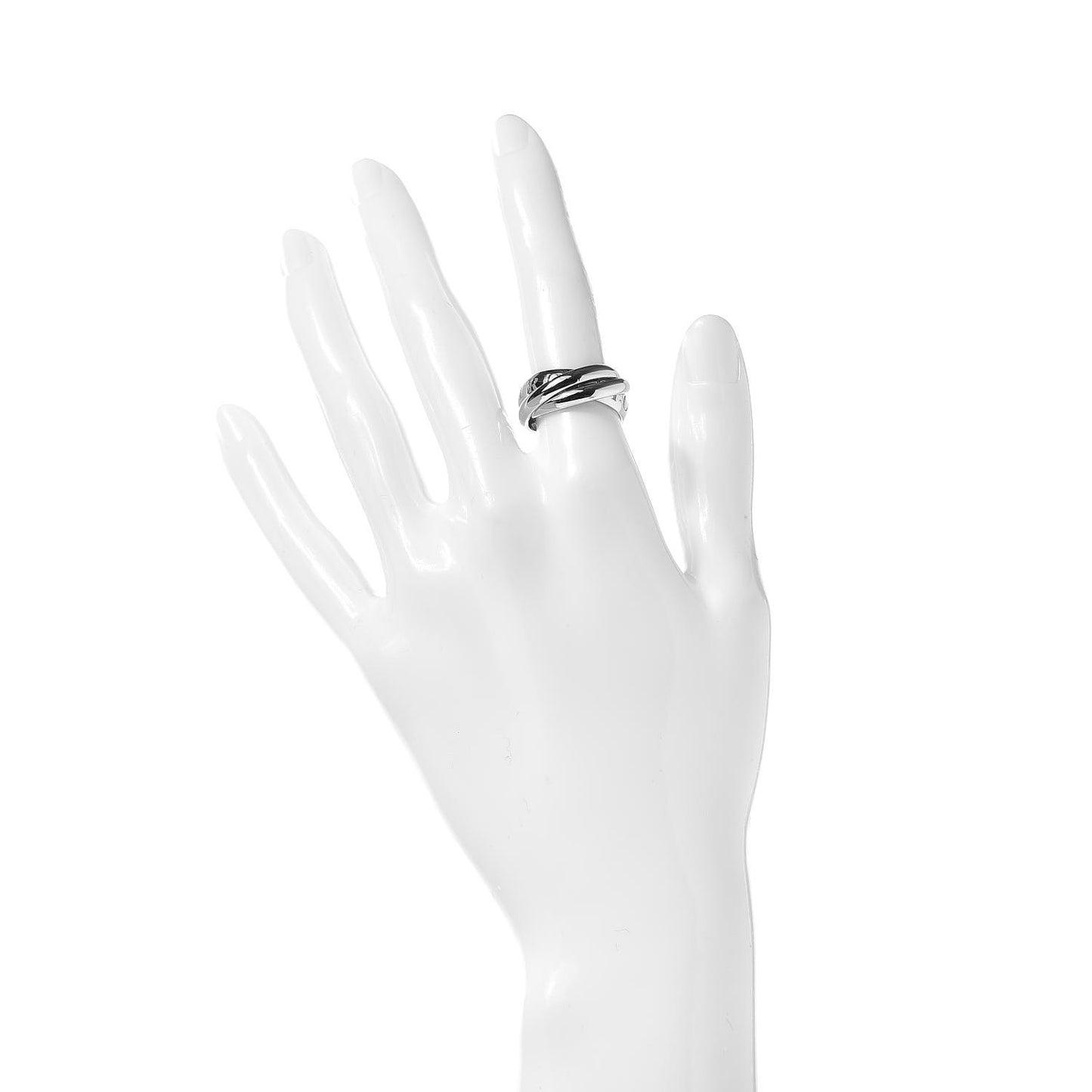 18K White Gold 98 Xmas Limited Trinity Ring 50 5.25