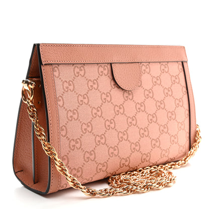 Gucci Monogram Textured Dollar Calfskin Small Ophidia Chain Shoulder Bag Cloche Rose Pink 2 of 9