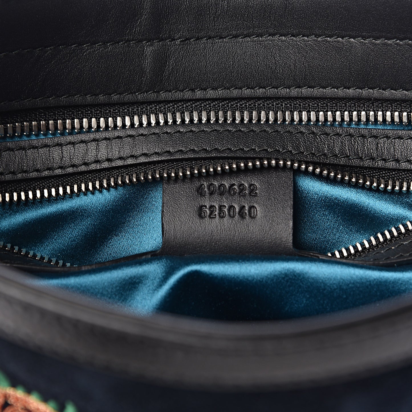 Suede Patent Dragon Embroidered Medium Dionysus Bucket Bag Dark Blue