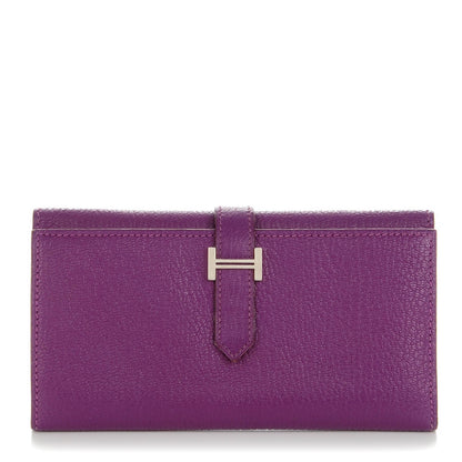Hermes Chevre Mysore Bearn Gusset Wallet Violet 1 of 7