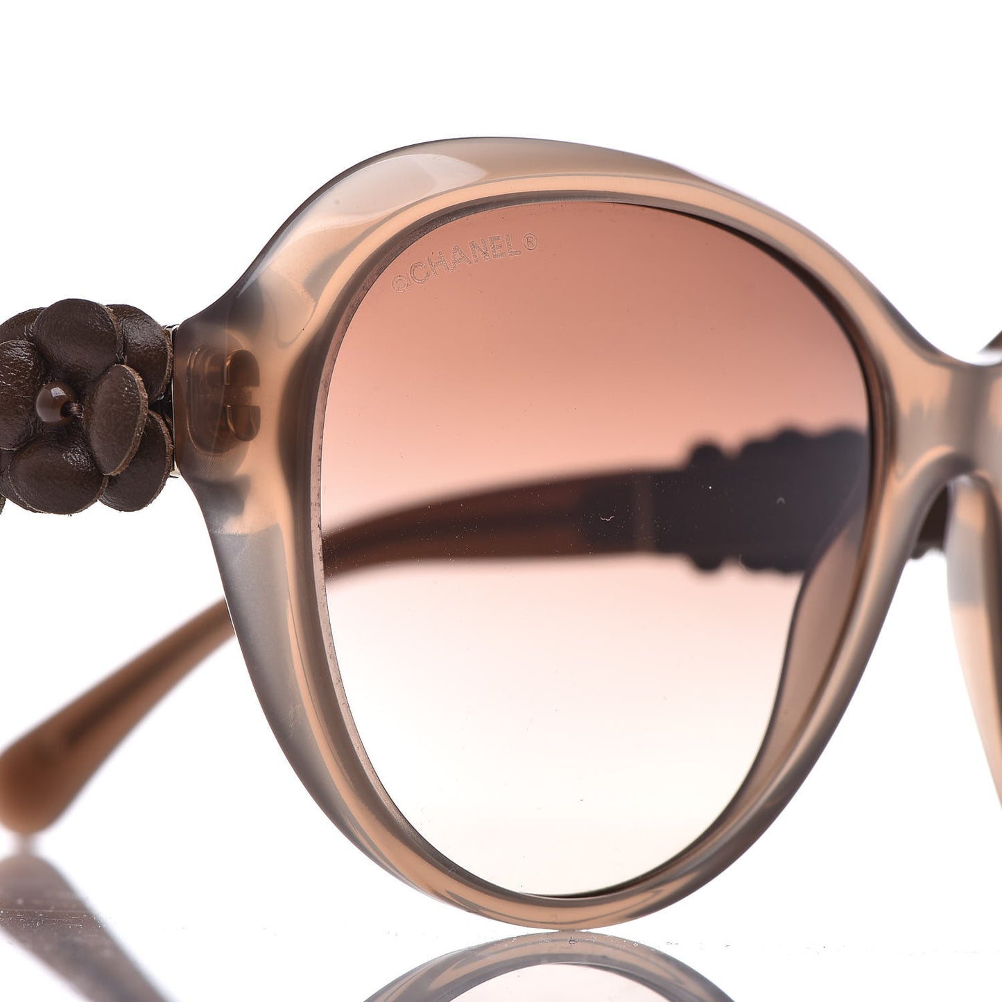 Lambskin Camellia CC Sunglasses 5316 Q Brown