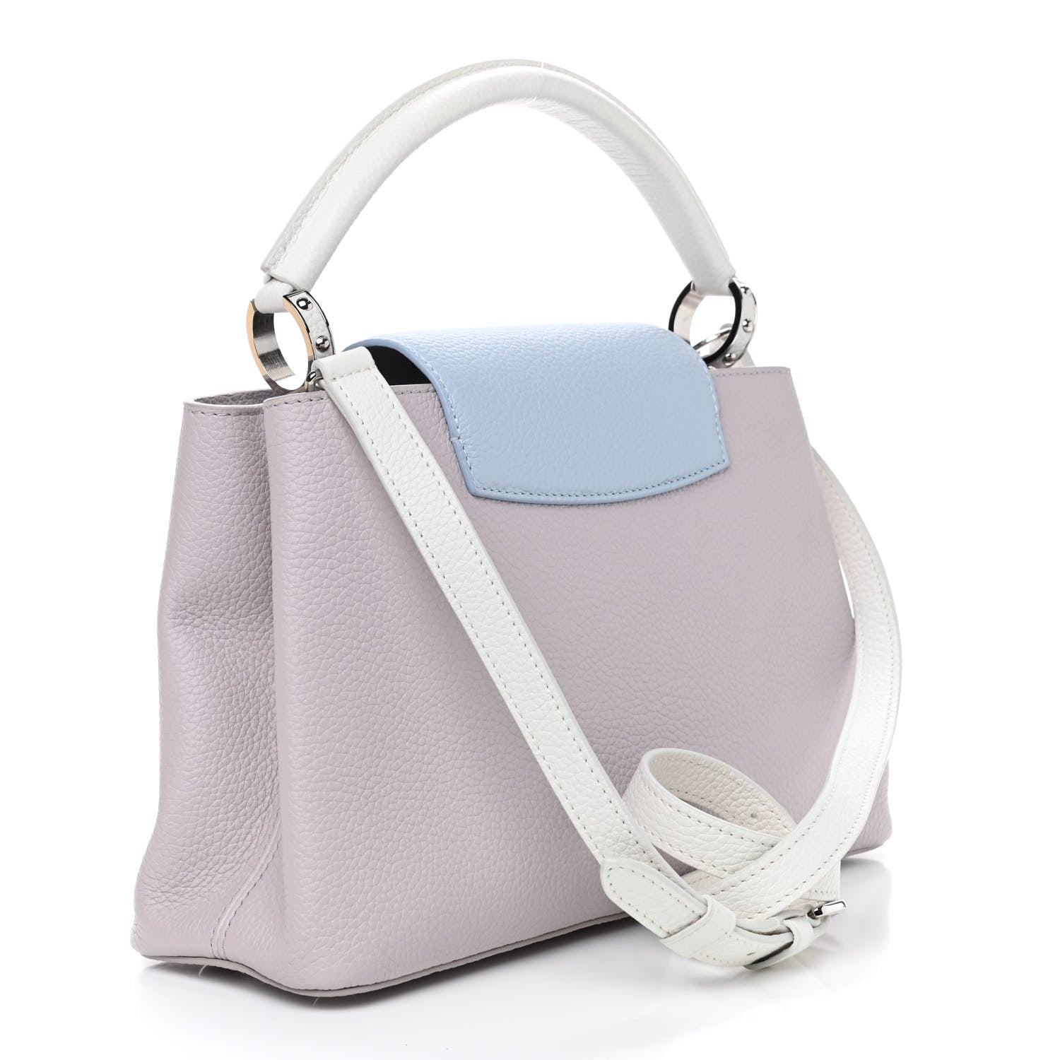 Louis Vuitton Taurillon Capucines PM Brume Olympe Blue White 2 of 8