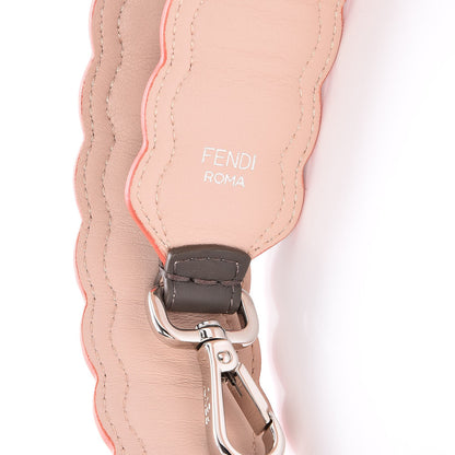 Fendi Vitello Dolce Nappa Hypnoteyes Bi-Color Scalloped Spike Studded Strap You Carbone Plaster White Multicolor 3 of 6