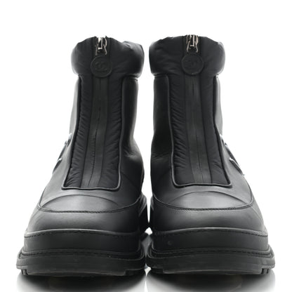 Chanel Calfskin Nylon CC Ankle Snow Boots 40.5 Black 2 of 15
