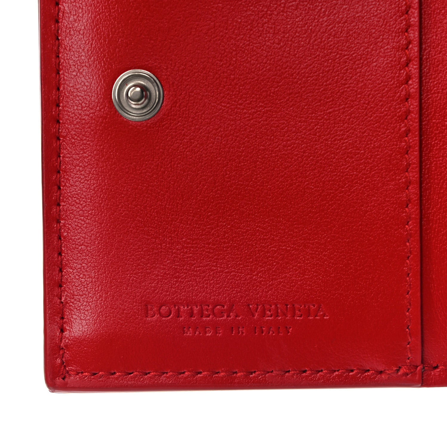 Bottega Veneta Nappa Intrecciato Trifold Wallet Red 6 of 7