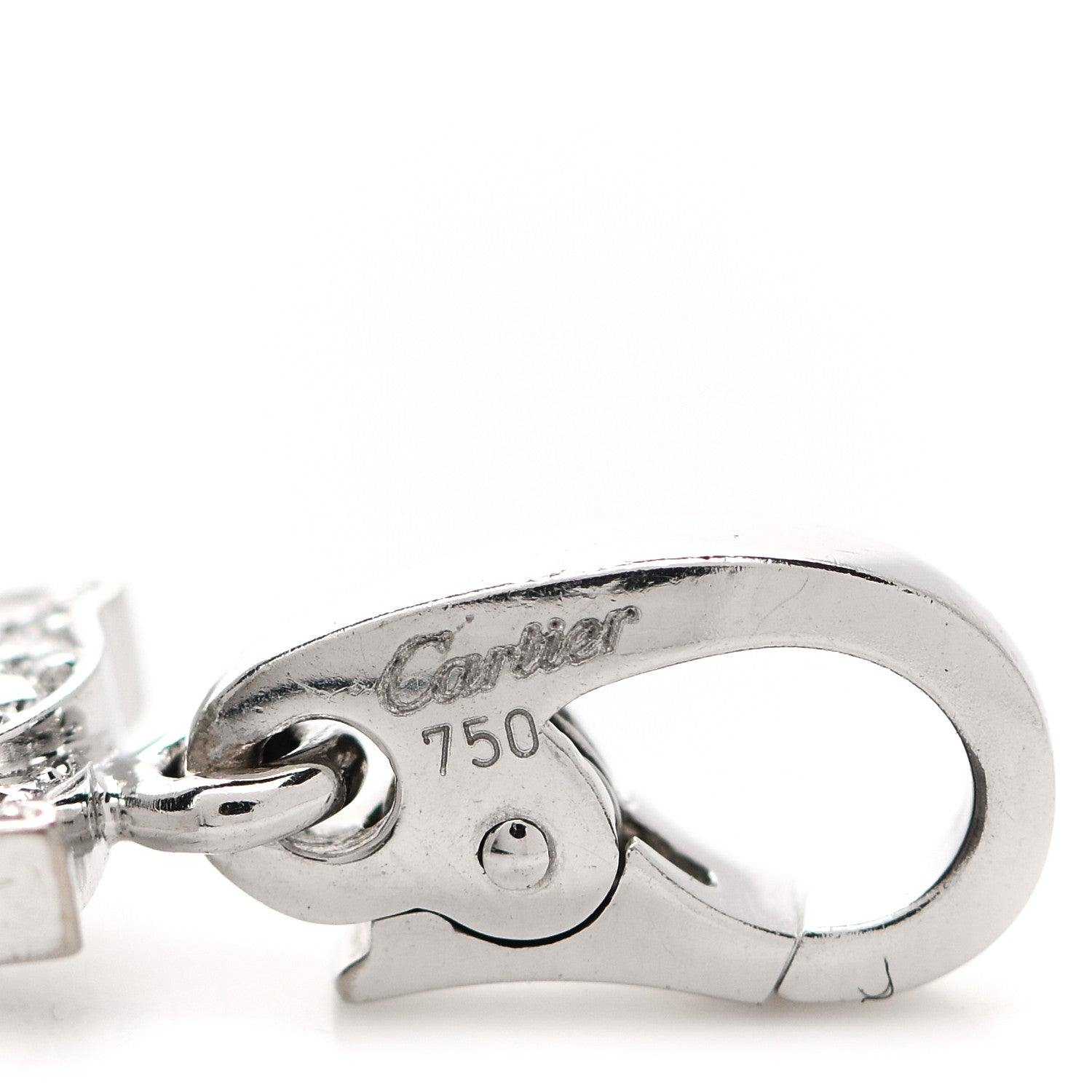 Cartier 18K White Gold Diamond Logo Charm 4 of 5