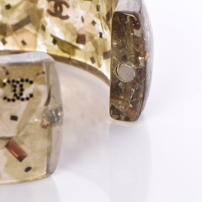 Chanel Resin CC Confetti Cuff Transparent Gold 5 of 6