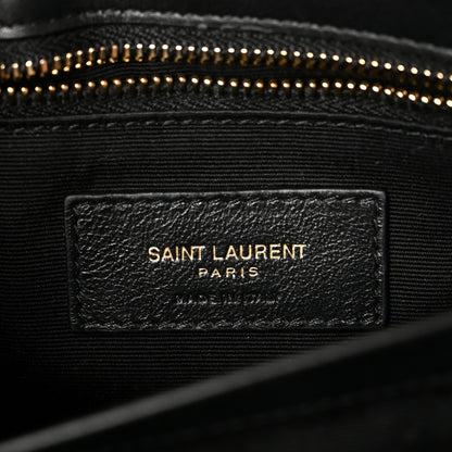 Saint Laurent Denim Y Quilted Monogram Toy Loulou Crossbody Bag Grey 6 of 10