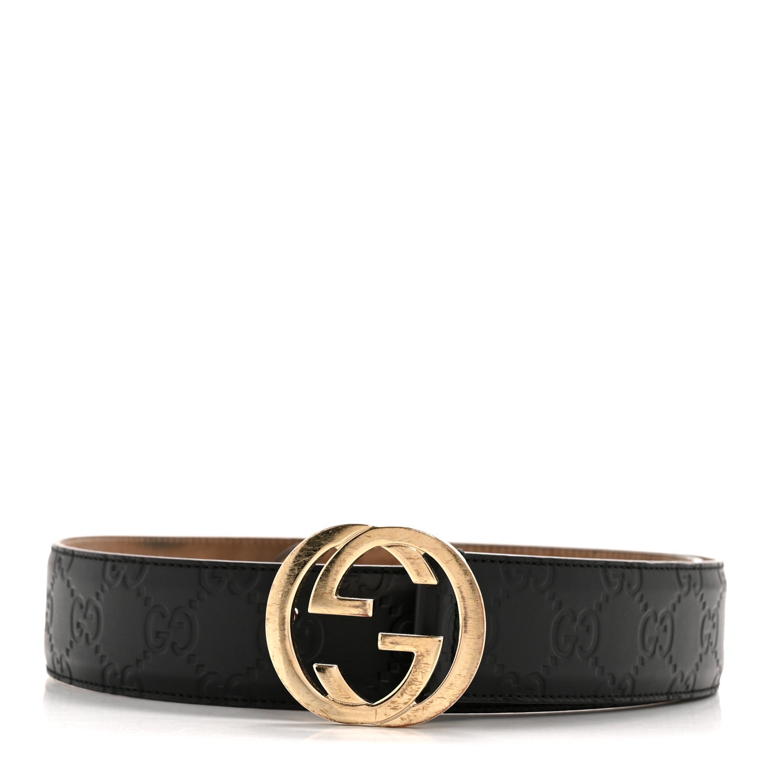 Gucci Calfskin Interlocking G 37mm Belt 80 32 Black 1 of 7