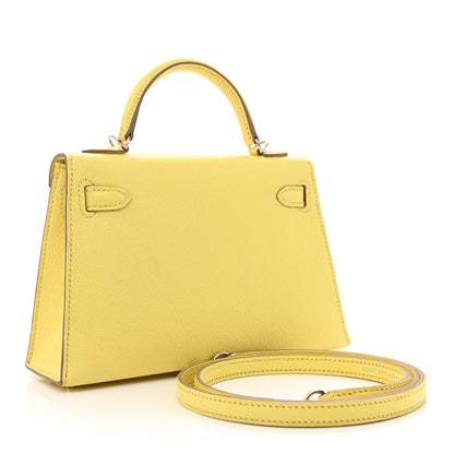Hermes Chevre Mysore Mini Kelly Sellier 20 Limoncello 3 of 13