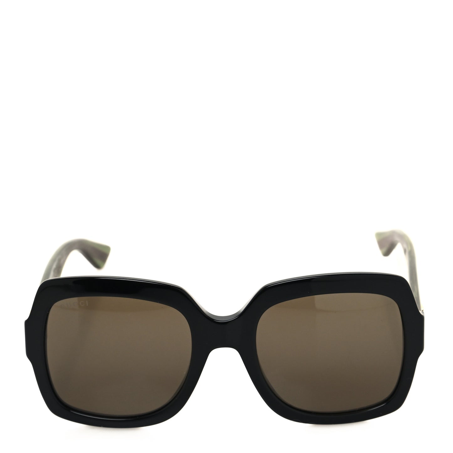 Acetate Square Frame Web Glitter Sunglasses GG0036S Black Green