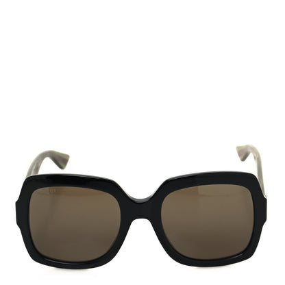 Gucci Acetate Square Frame Web Glitter Sunglasses GG0036S Black Green 2 of 7