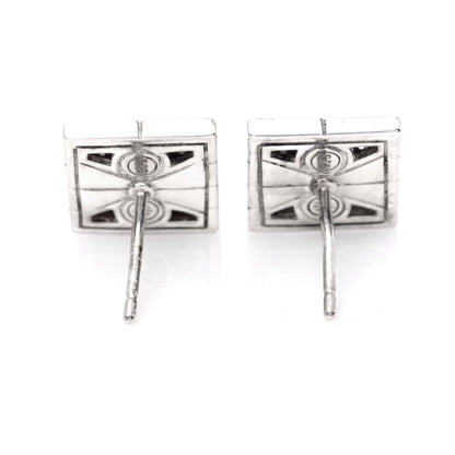 John Hardy Sterling Silver Diamond Modern Chain Square Earrings 3 of 6