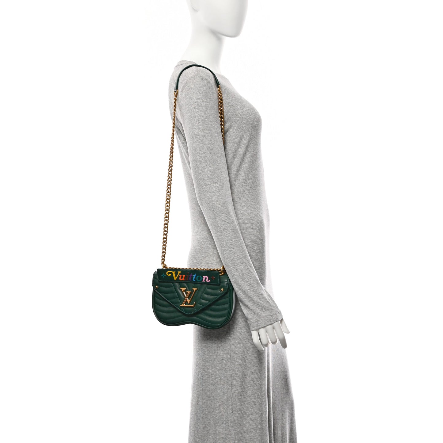 Calfskin New Wave Chain PM Emerald