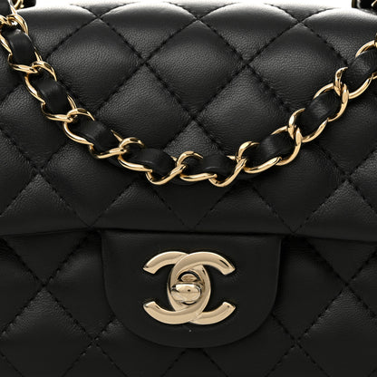 Chanel Lambskin Quilted Mini Rectangular Flap Black 8 of 12